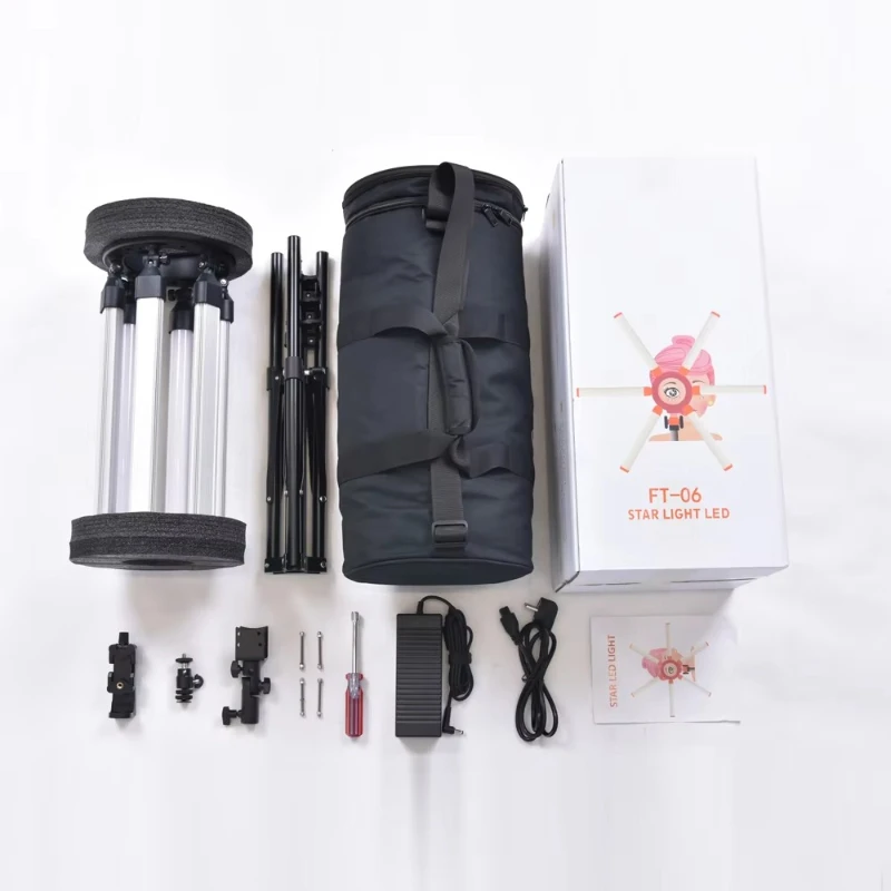 Dimmable star eye round light with wireless remote control photography video filling light