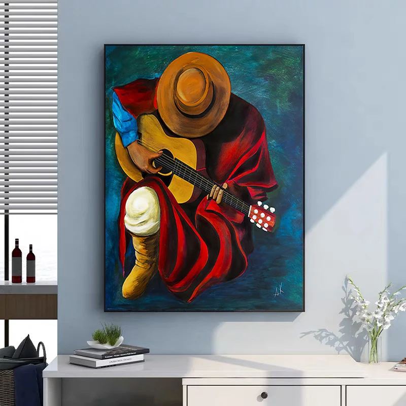 Человек с гитарой, постеры и принты, знаменитые картины на холсте, настенные художественные картины для гостиной, домашний декор, Cuadros (без рамки)