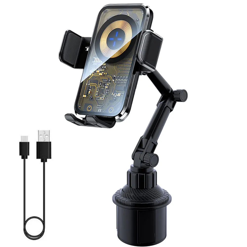 

Магнитное беспроводное автомобильное зарядное устройство 15 Вт для MagSafe, подстаканник, автомобильное зарядное устройство для телефона для iPhone, Huawei, Xiaomi