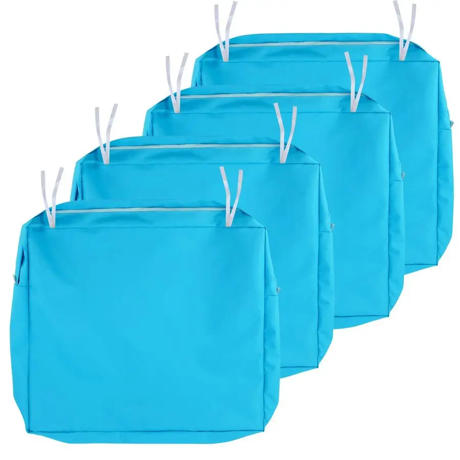 

Комплект из 4 чехлов для подушек для патио, водоотталкивающие, устойчивые к УФ-излучению, для уличных стульев, с молнией и завязками, 20