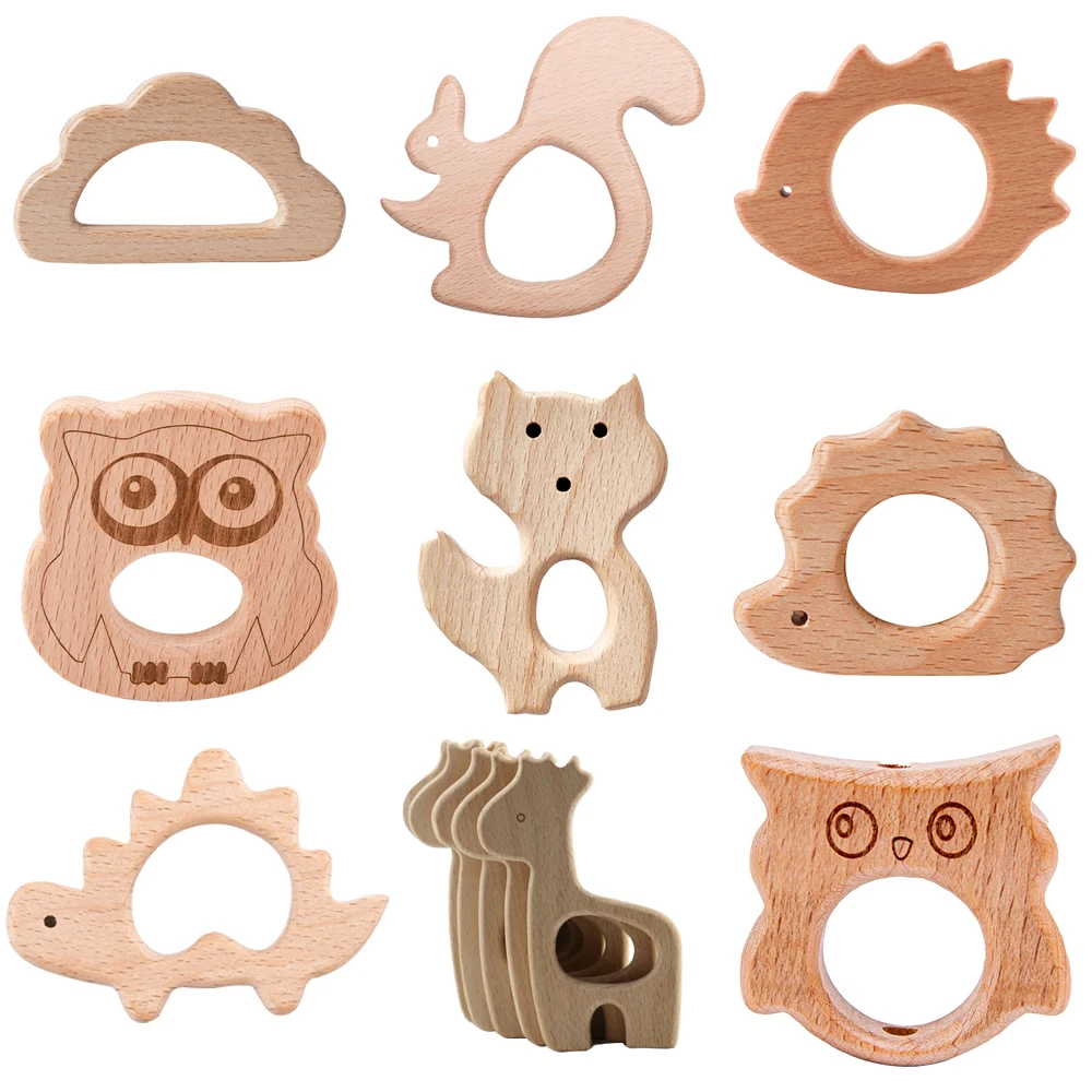 2 pc brinquedos de madeira do bebê 0 12 meses cuidados com os dentes do bebê mordedor de madeira animal ouriço raposa mão bpa livre chocalhos chocalho de madeira brinquedos