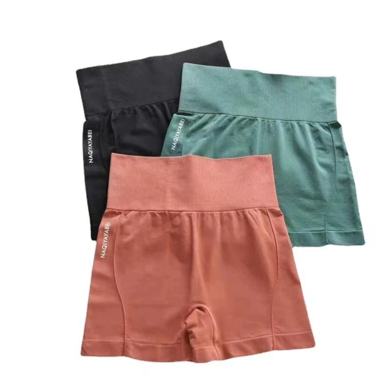 Shorts esportivos femininos de cintura alta, shorts esportivos finos sem costura, ciclismo, corrida, fitness