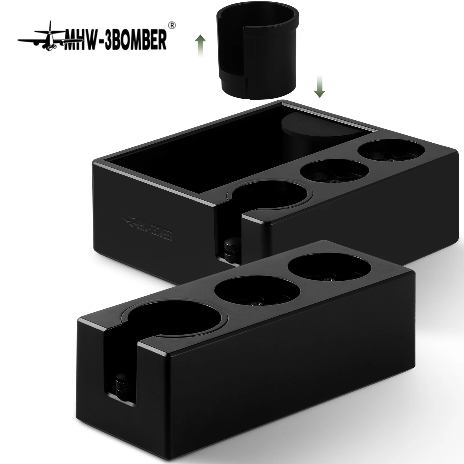 

MHW-3BOMBER Espresso Knock Box 51-58mm Coffee Tamper Station Adjustable Portafilter Holder Distributor Stand Barista Accessories