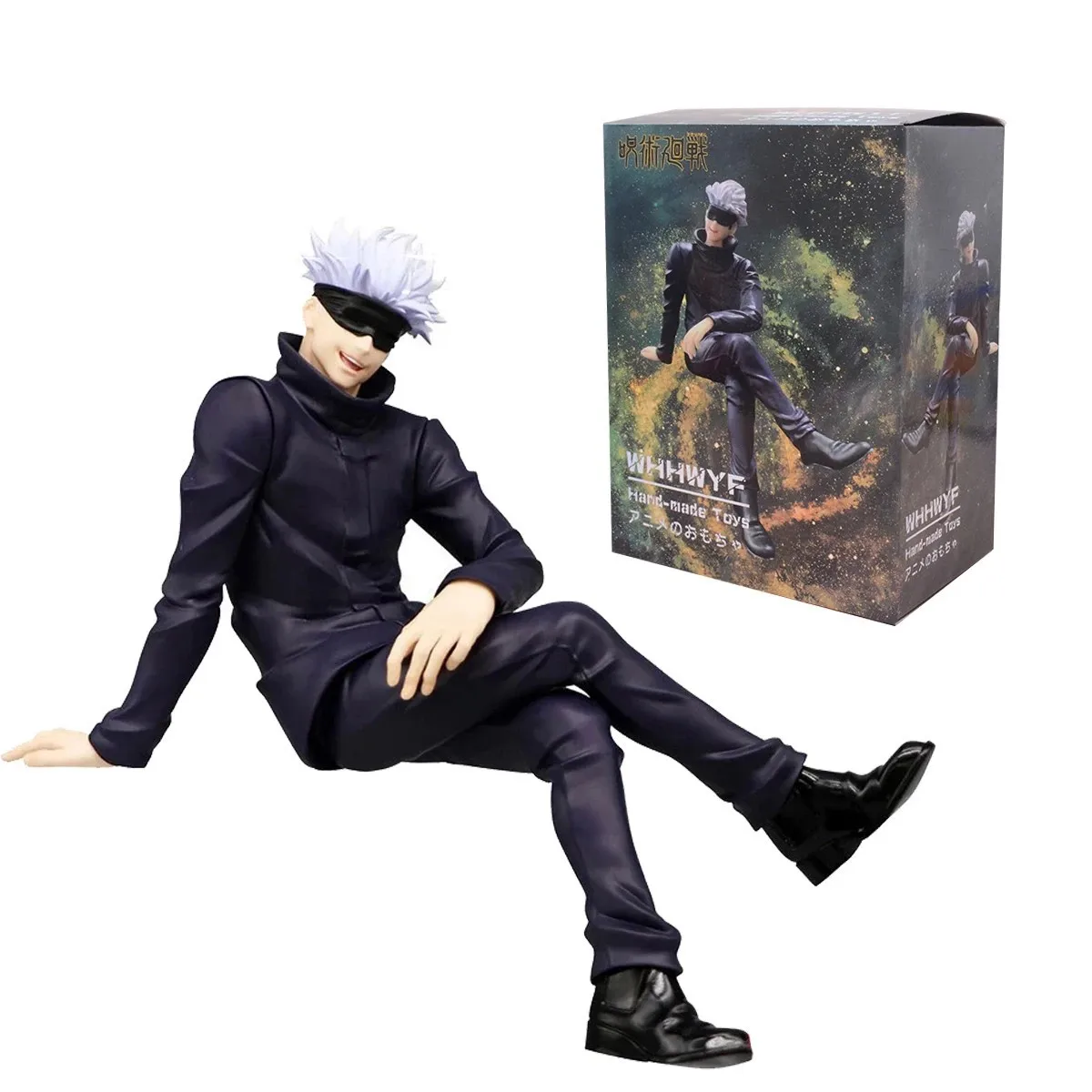 10CM Gojo Satoru Anime Jujutsu Kaisen Figure Itadori Yuji Seated Noodle Stopper Model PVC Children Toys Static Gift Doll