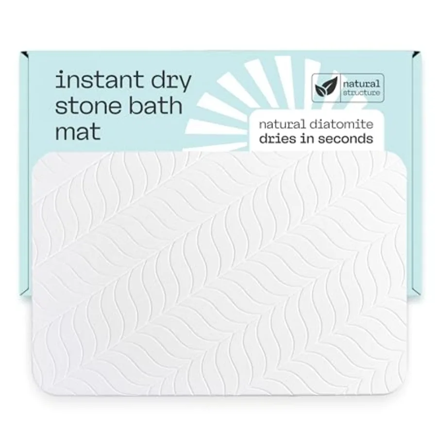 

Stone Bath Mat Large Diatomite Bathroom and Shower Mat Fast Drying and Ultra Absorbent Non-Slip Diatomaceous Earth Bath Mat Eas