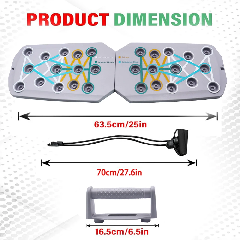 Portable Folding Push-Up Board, Multi-Functional Anti-Slip Mat With Handle, Home Fitness Exercise For Chest gallery 1