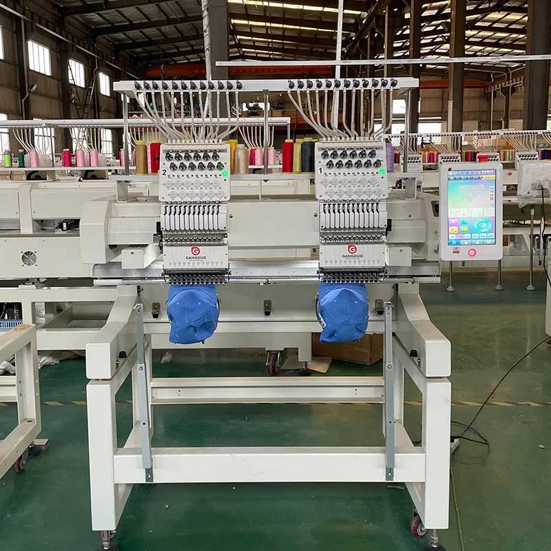 Factory Direct Price Cost Effective Low Noise Easy Operation Computer Control System Two Heads 12 15 Needles Embroidery Machine