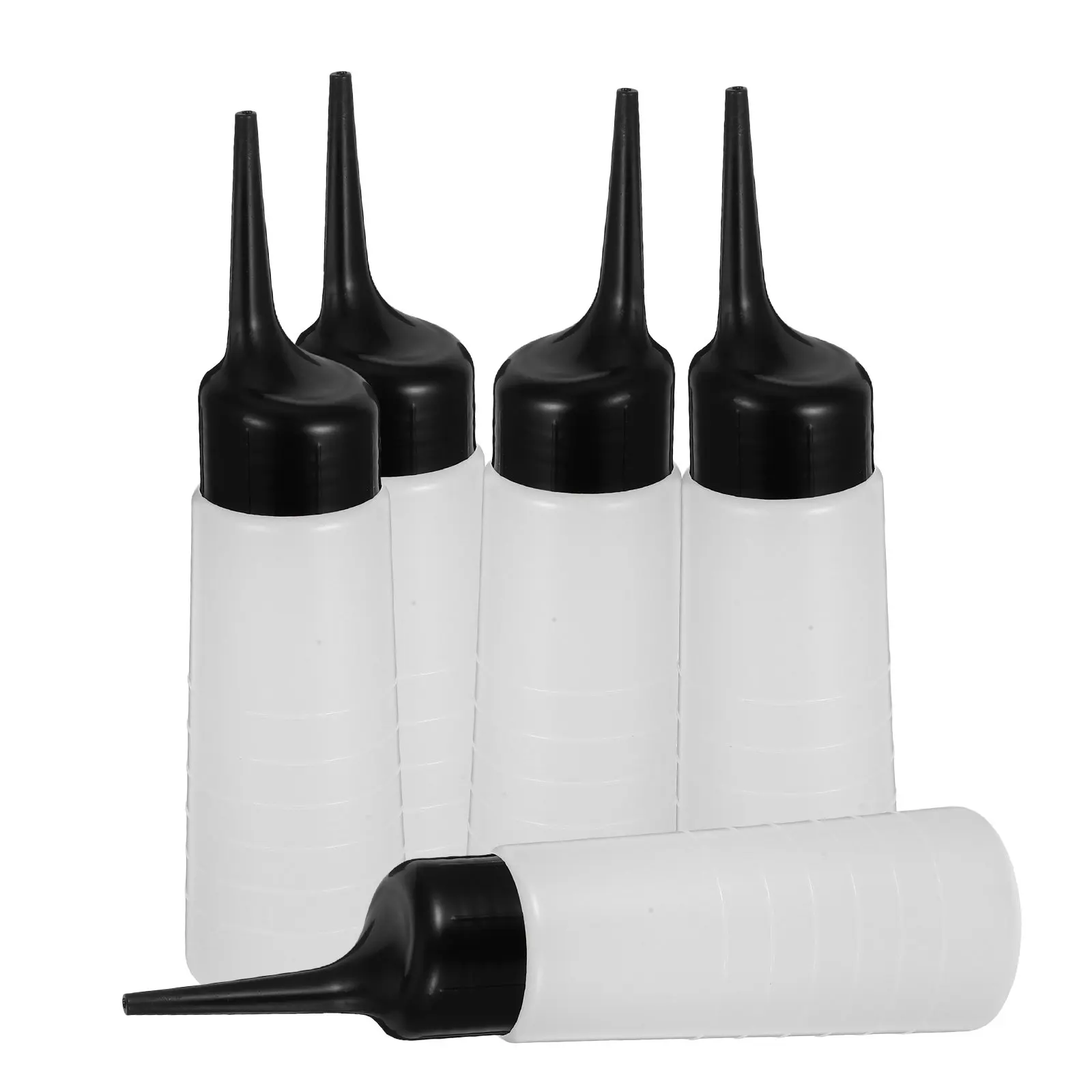 

5 шт. флаконов для шампуня, 160 мл, многоразовые, с наклонным носиком, точная дозировка, прочный пластик, аппликатор для окрашивания волос