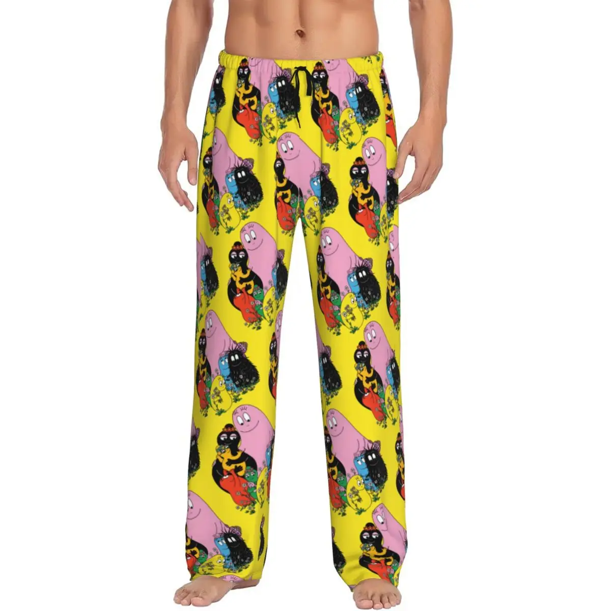 

Забавные мультяшные шпалери с принтом на заказ, пижамные штаны, мужская одежда для сна, низ с карманами