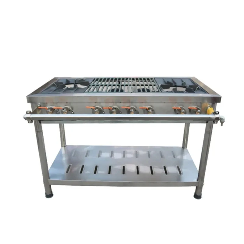 

Commercial 4-Multi-Function Range – Stainless Steel, High Efficiency Burners, Restaurants, Cafeterias, Hotel Kitchens