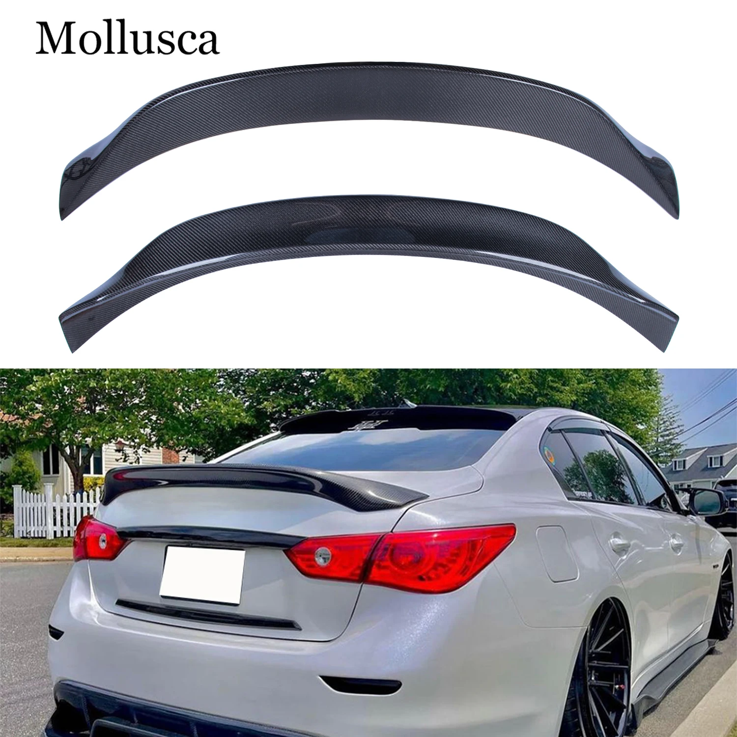 

For Infiniti Q50 Q50S Q50L ASPEC Style Carbon fiber Rear Spoiler Trunk wing 2013-2023