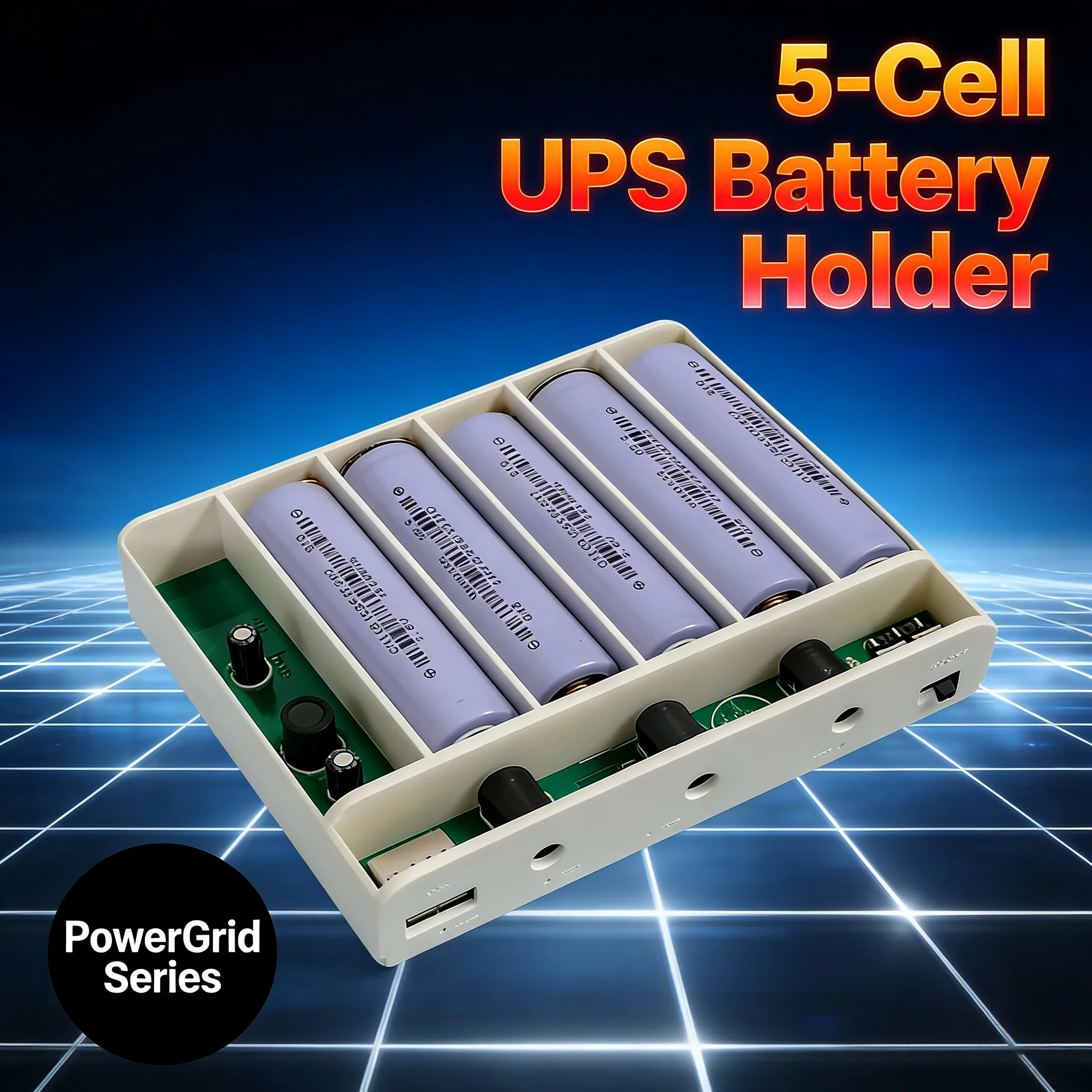 19V 150W Max Load UPS Power Box, 5×18650 Slot Design for AIO PC, Winter Stable Backup (No Batteries)