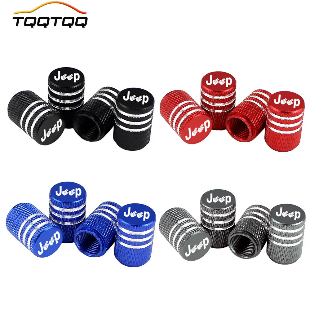 

4Pcs/Set Knurling Style Tire Valve Stem Caps Aluminum Alloy Tire Tyre Valve Stem Dust Cap for Bike Bicycle Truck Motorcycle Car