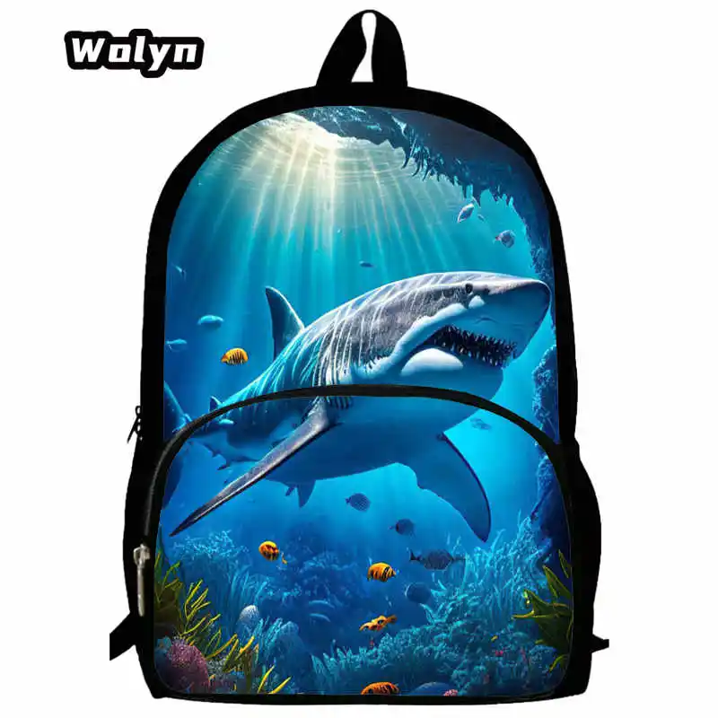 Mochila Shark Pattern Backpack for Children Grade1-3,School Bags for Boys Girls ,Durable & Light Weight Child Studen Bookbags