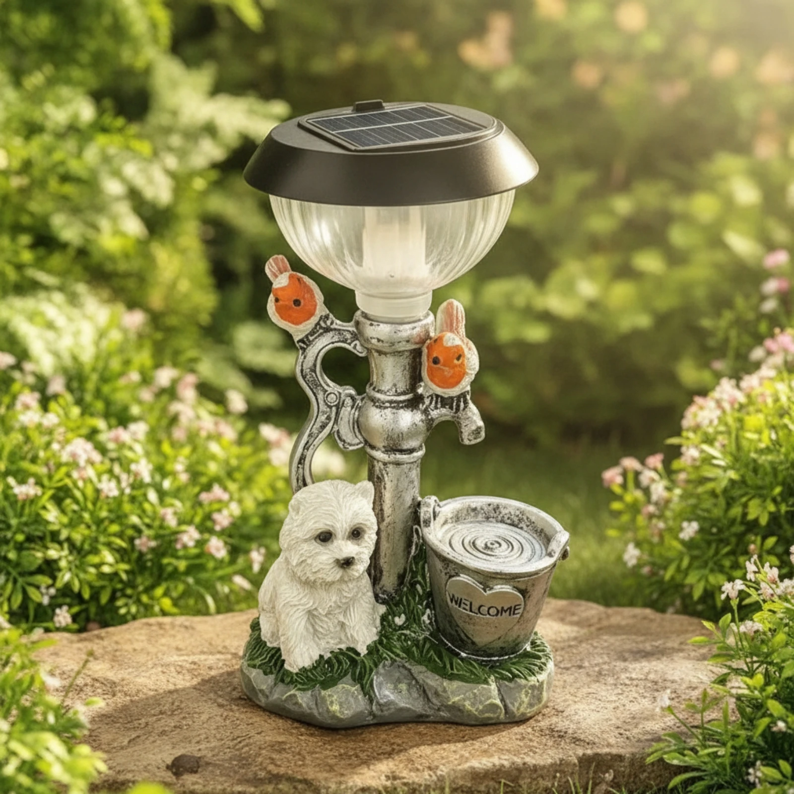welcome-dog-statue-with-basin-resin-dog-statue-with-solar-light-stone-look-waterproof-for-patio-flower-bed