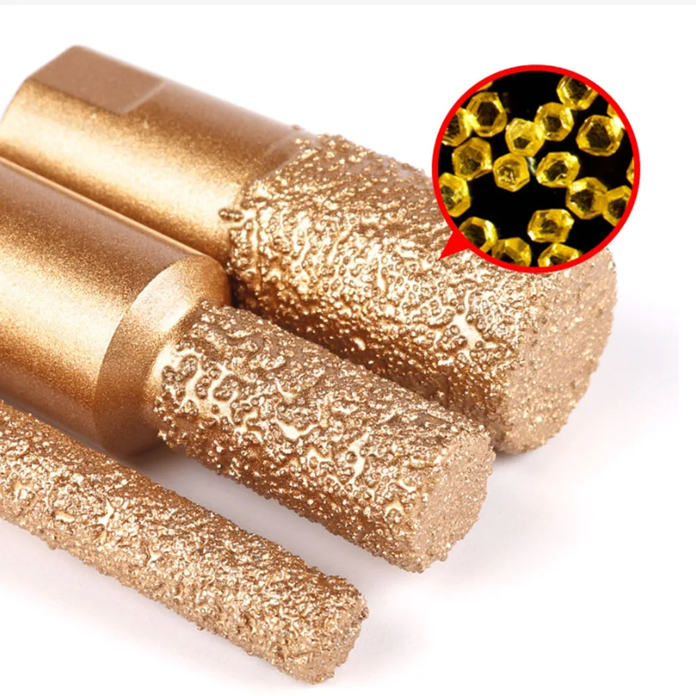 3 testine abrasive per sbavature brasate sotto vuoto con gambo tondo per smerigliatrici angolari, strumenti efficienti per sbavare e scanalare.