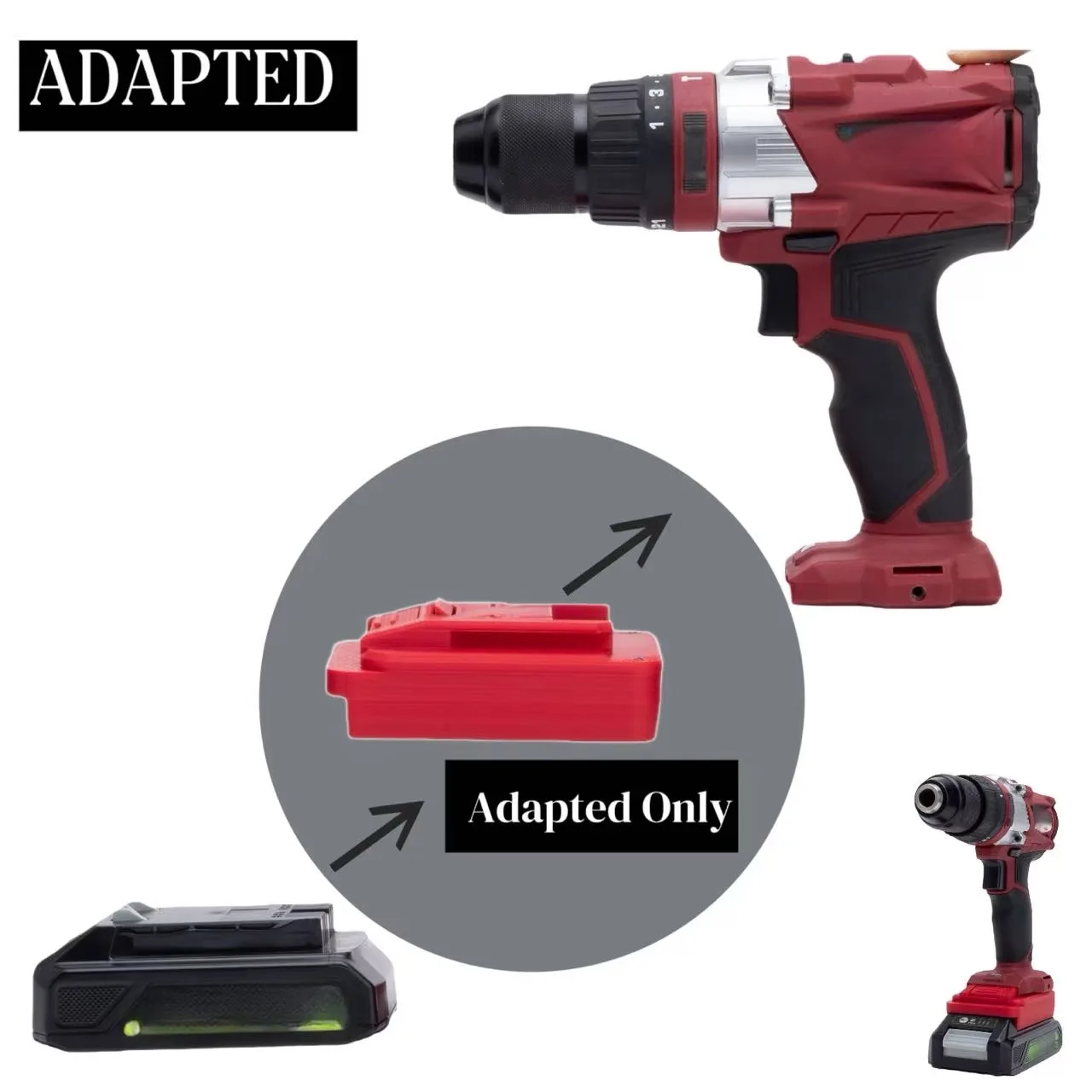 

Converter Adapter For Greenworks 24V Lithium Batteries To Ozito 18v Tools Use Converter(without battery and tools)