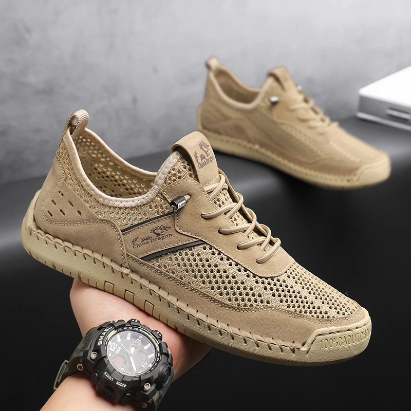 CYYTL Mens Shoes Mesh Summer Handmade Quality Sandals Casual Breathable Outdoor Hiking Fashion Designer Luxury Tennis Sneakers