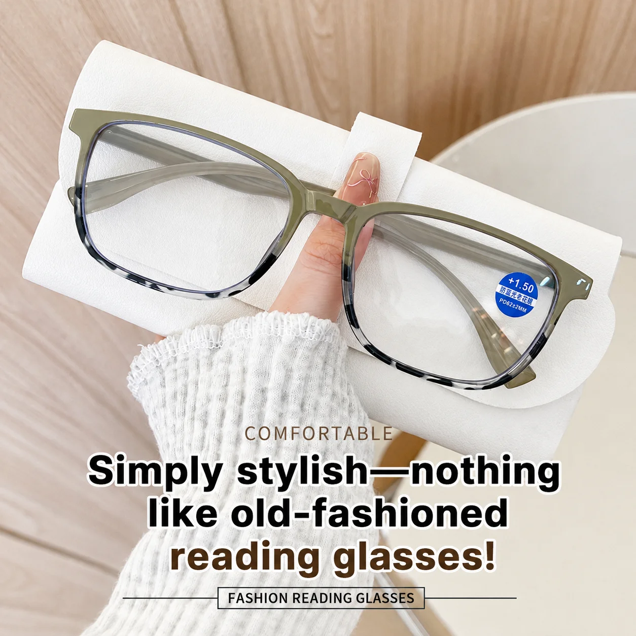 Anti-Blue Light Square Reading Glasses Ultra Light PC Frame Unisex Lightweight PC Frame Plus Presbyopia Glasses 0+1+1.5+2.0+2.5