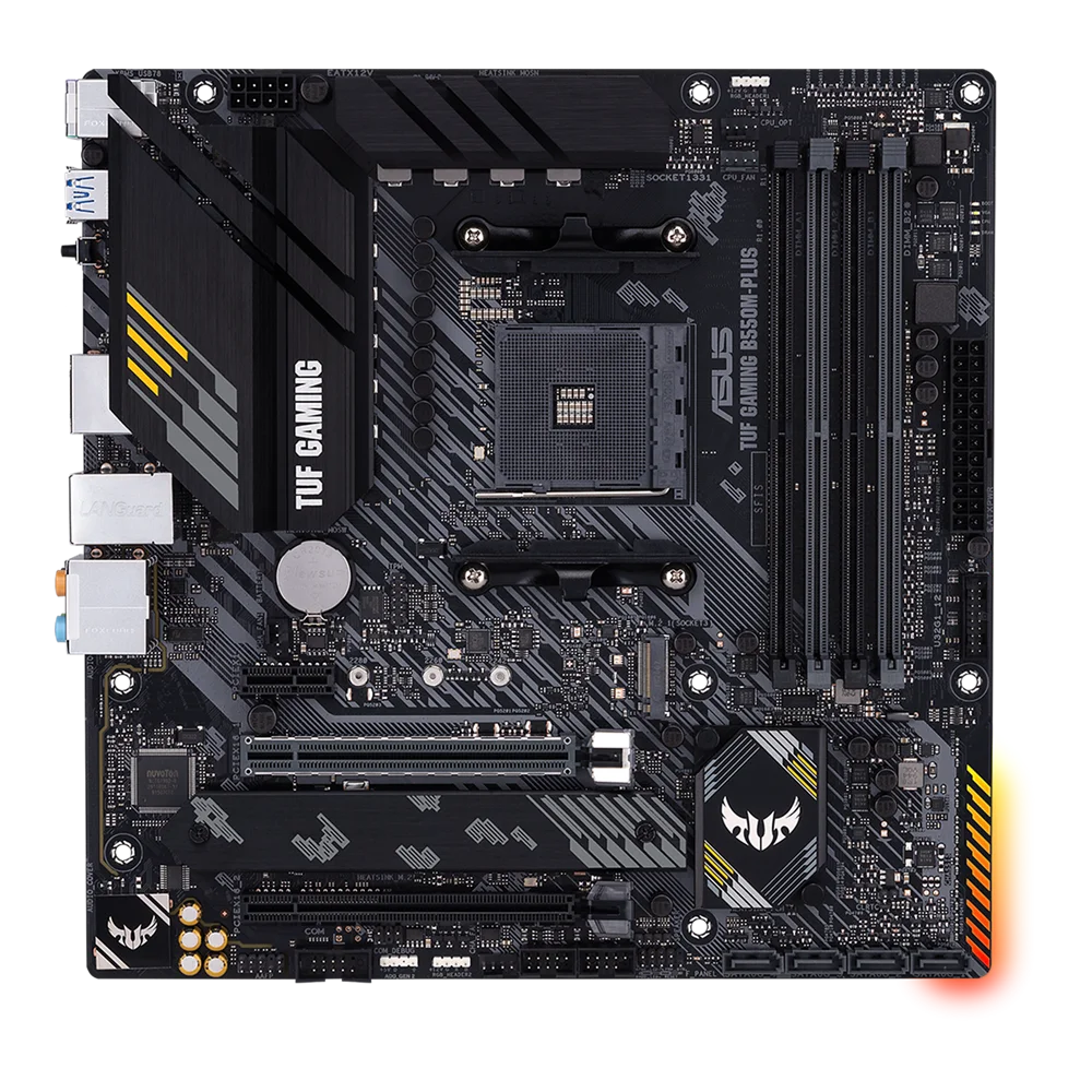 

ASUS TUF GAMING B550M-PLUS AMD B550 Ryzen AM4 Micro ATX Gaming Motherboard PCIe 4.0 Dual M.2 10 DrMOS Power Stages,2.5Gb Port