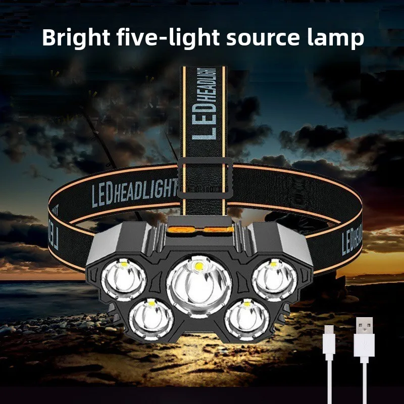 

Перезаряжаемый налобный фонарь с 5 светодиодами — высокие люмены, супер яркий, для сбора морепродуктов, кемпинга, пеших прогулок, ночного бега, езды на велосипеде и рыбалки