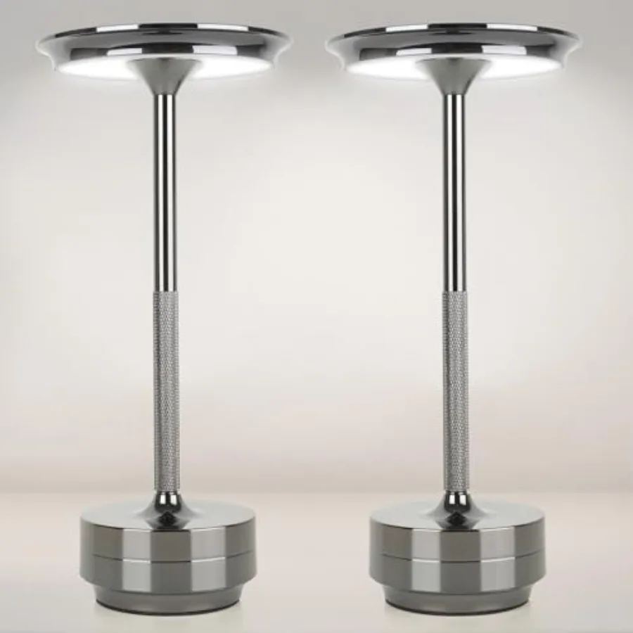 

2-Pack Cordl Table Lamp Rechargeable 5000mAh, 3-Color Stepl Dimming Touch Sensor, Portable LED Desk Light for Bedroom, Nightsta