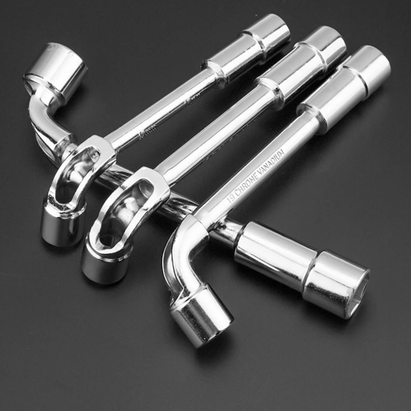 1PC L Shape Socket Wrench 7 Type Double End Offset Through Hole Milling Mouth Hex Spanner Auto Repair Hand Tool
