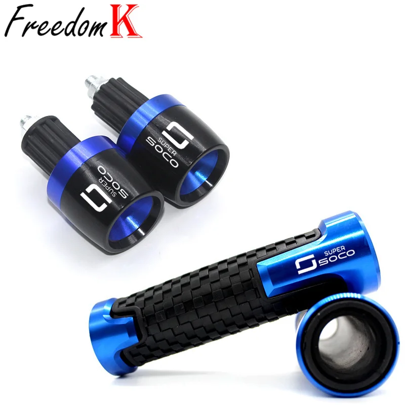 For Super Soco TC Max/50/Wanderer TS 50 2020 2021 7/8 ''22MM CNC Motorcycle Handle Bar Grips Stuur Grip Eindigt Cap Plug