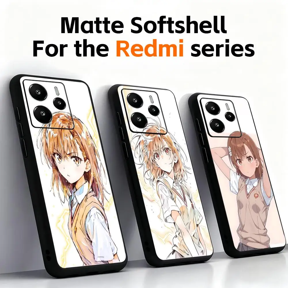Крутой чехол для телефона с изображением Мисаки Микото из аниме для Xiaomi Redmi Note 17 15 14C 13C 12C 14 13 12 Pro Plus S, мягкий черный чехол для телефона.
