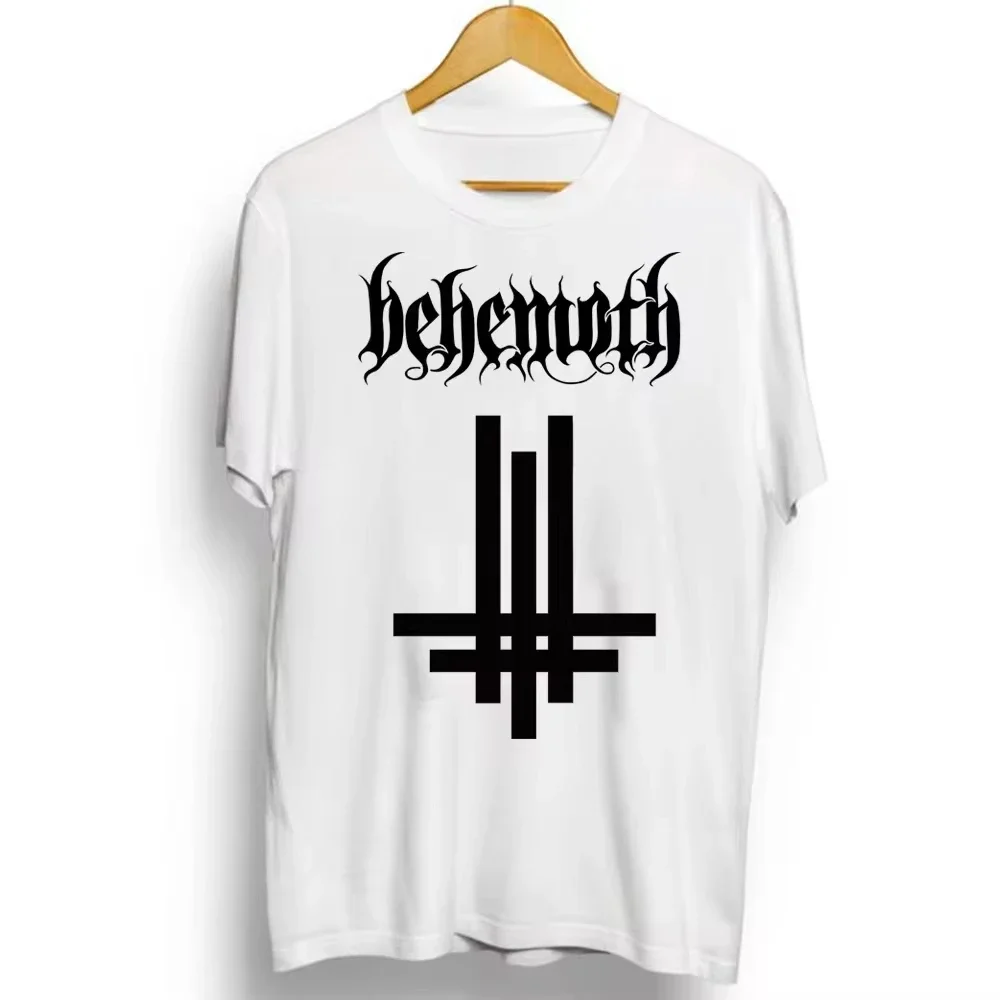 2024 Men Clothing Summer T-shirts Black Metal Behemoth Printed O Neck Short Sleeve Tees Tops Oversized T Shirt Man Streetwear