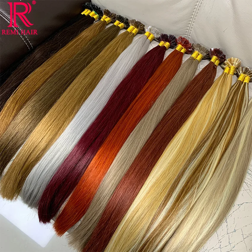 Extensiones de queratina de punta plana, cabello humano real virgen de color vietnamita, pre-unión, fusión 3
