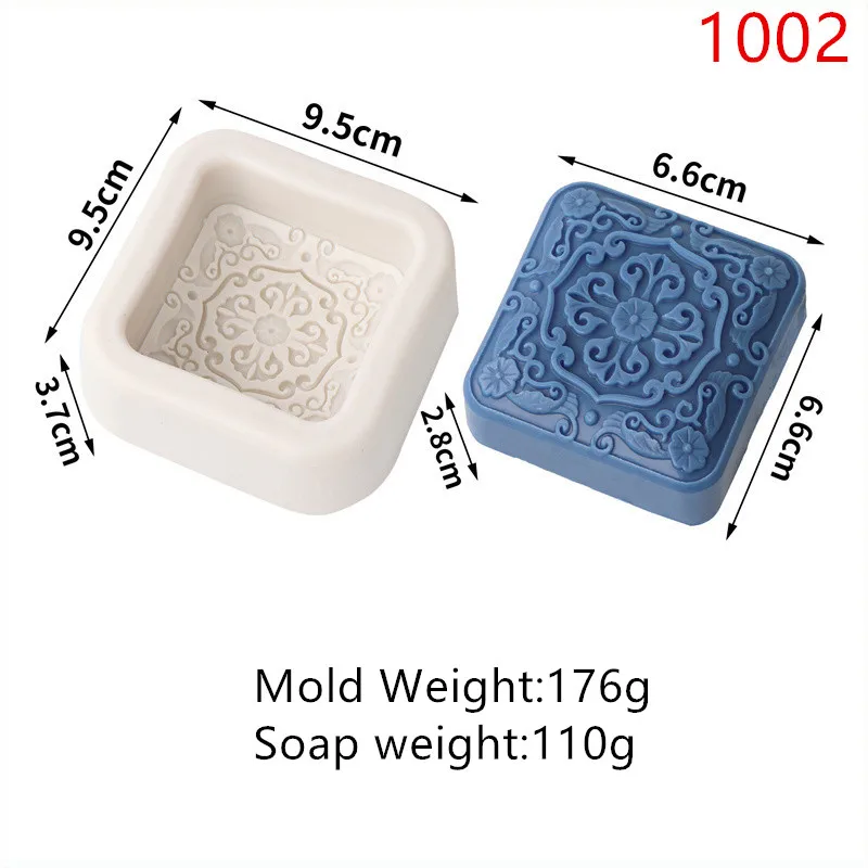 3D Square Soap Mold Designs DIY  Vintage Pattern Waves Starry Sky Modeling Hand-Made Silicone Mold