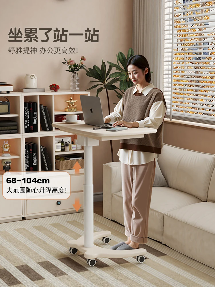 

Solid wood mobile side few small desks integrated apartment household living room can be lifted and folded learning