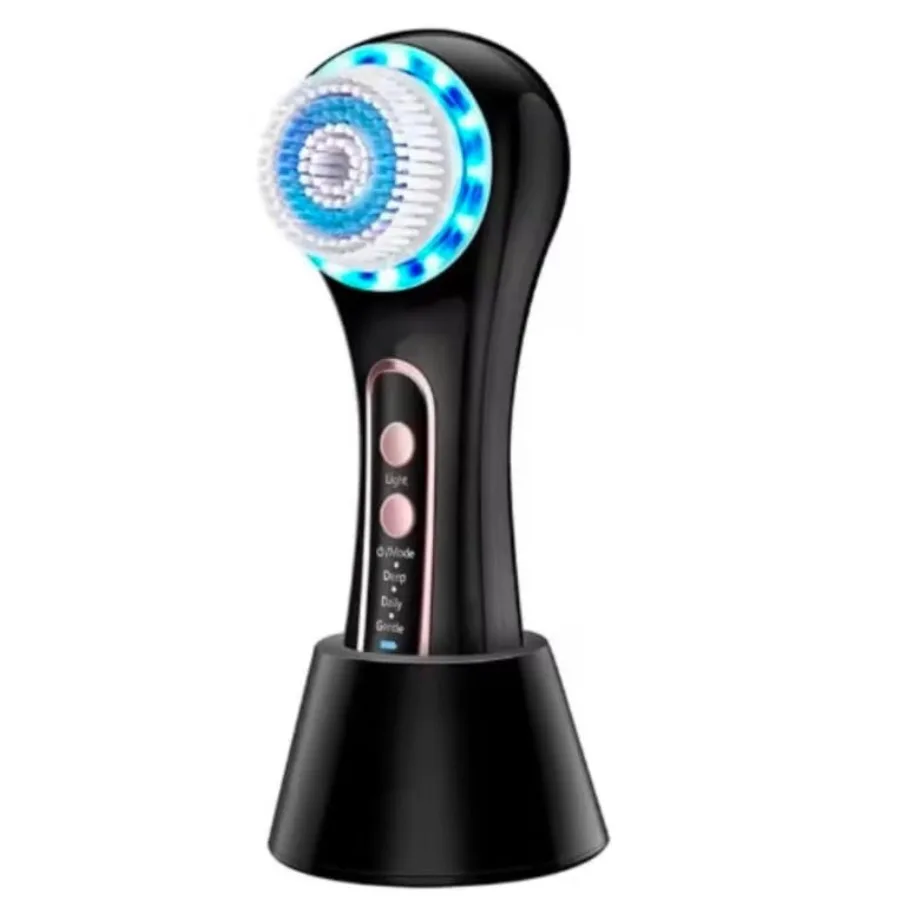 Rechargeable Electric Facial Cleansing Brush with 5 Brush Heads IPX7 Waterproof Spin Brush for Deep Cleansing Exfoliating and M