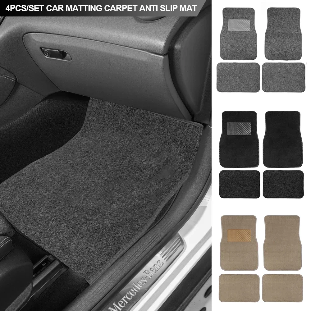 4PCS Car Anti-slip Mat For Cars Fully Surrounded Protective Mat SUV GM Flame Retardant PVC Universal Car Floor Mats Accessories