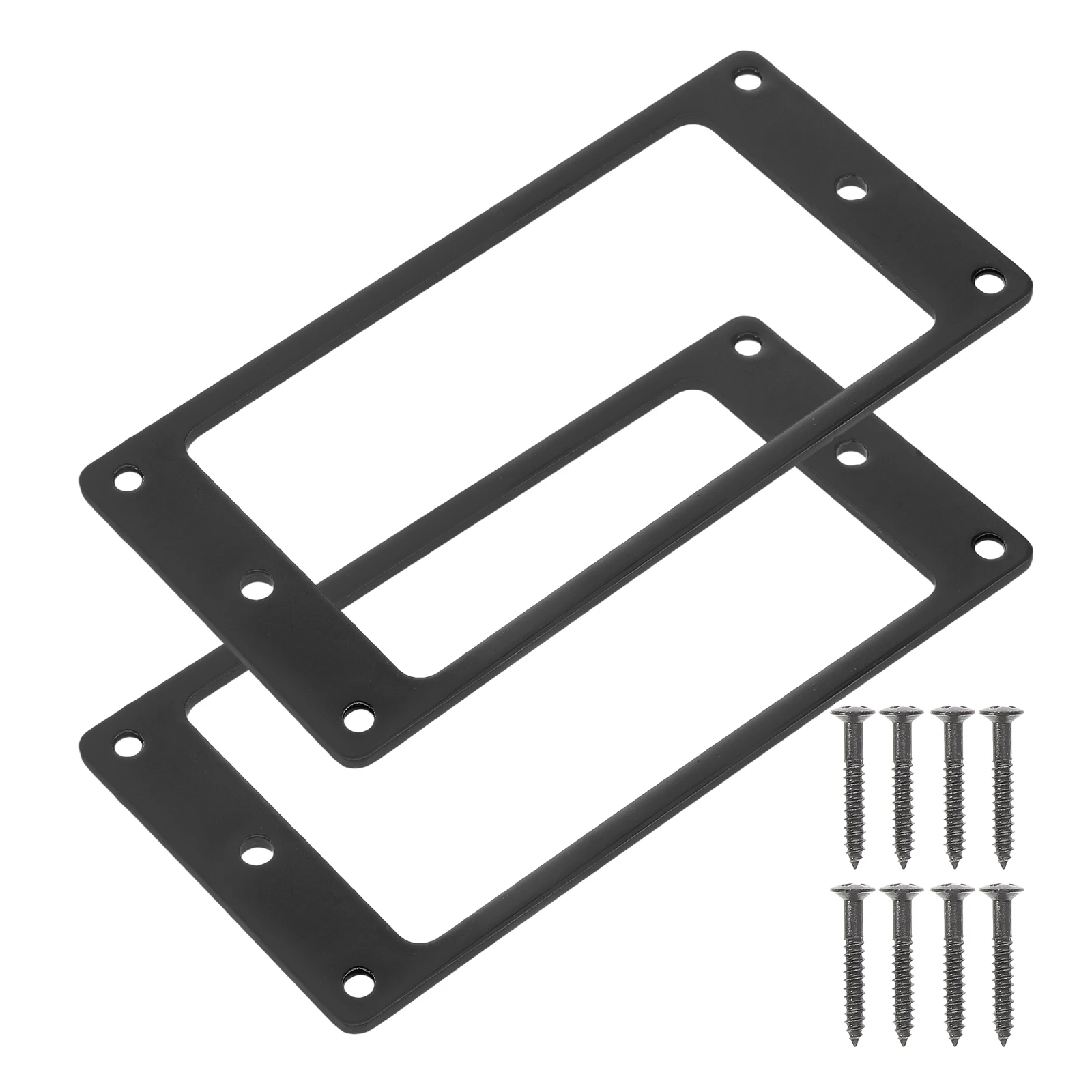

2 Sets Guitar Pickup Rings Covers Electric Frame Durable Black Replacement Part Frames for