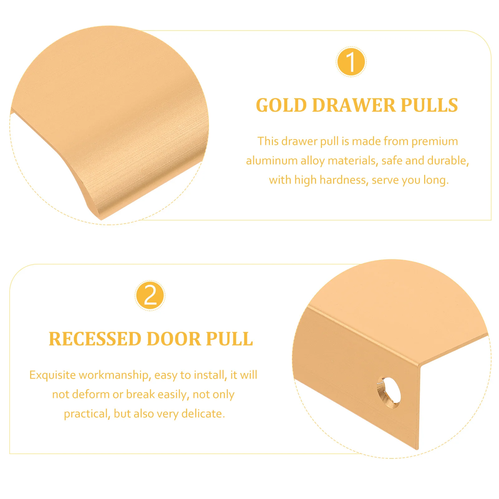 

10Pcs Cabinet Door Handles Concealed Pulls Modern Style for Kitchen Drawer Wardrobe Furniture Heavy Duty Aluminum Space Saving