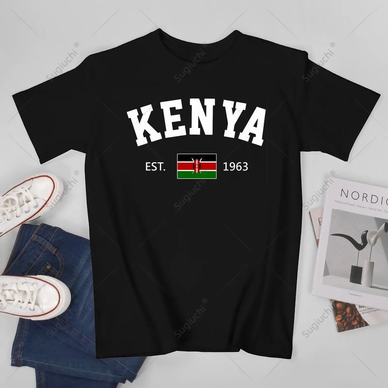 Unisex Men Kenya EST.1963 Independence Day Tshirt Tees T Shirts Women Boys 100% Cotton T-Shirt