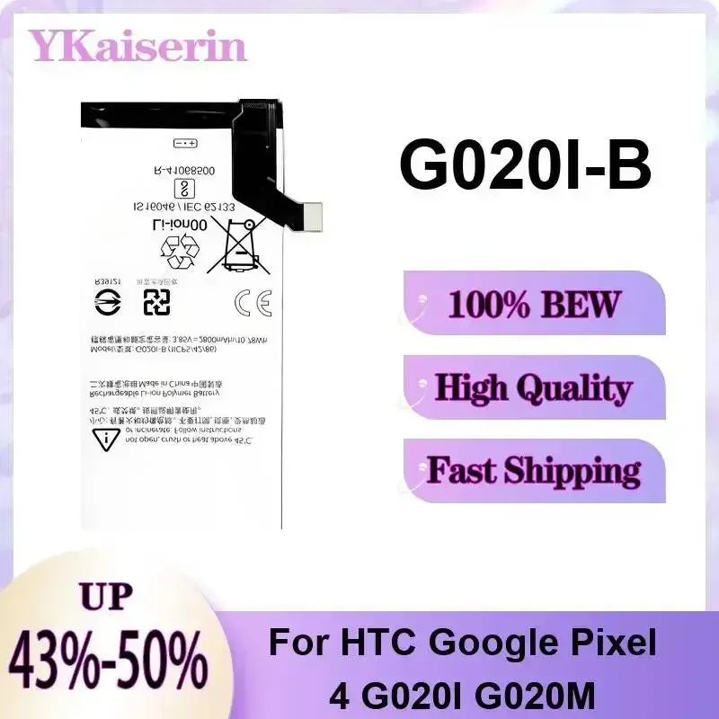 2800mAh Portable For Htc Google Pixel 4 G020I G020M Prolonged Performance G020I-B Mobile Phone Battery