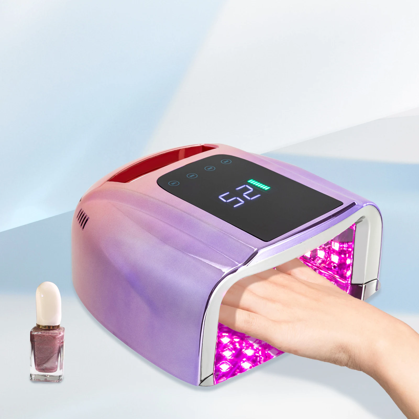 

Nail Dryer Lamp, Intelligent Sensor Nail Lamp with 10s 30s 60s 90s Timer, Wide Area Hand Foot UV LED Nail Polish Curing Machine