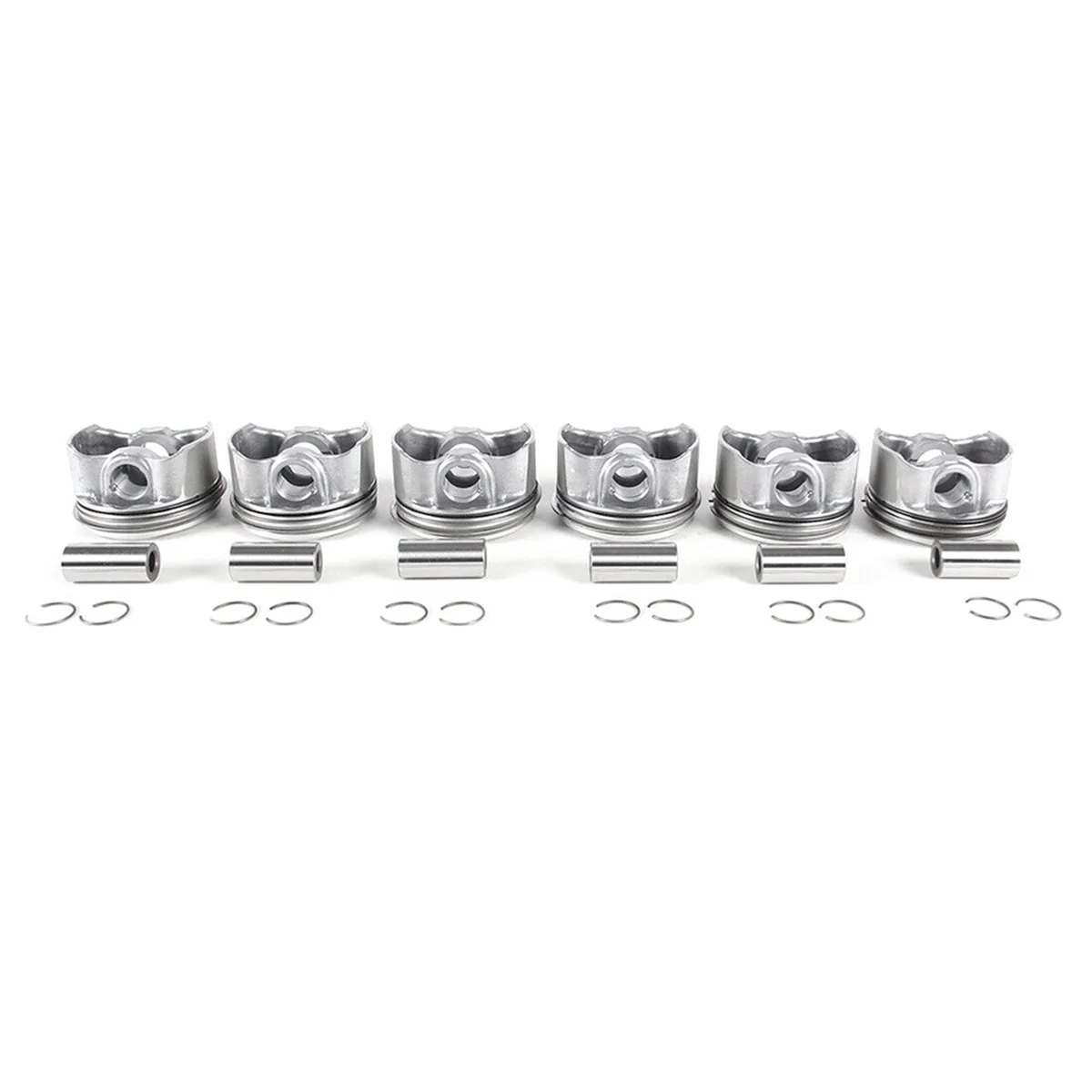 6Pcs Pistons & Rings Kit 2720303717 2720304017 A2720301018 for Mercedes Benz E-CLASS M272 CL203 S204 W211 S211 W212