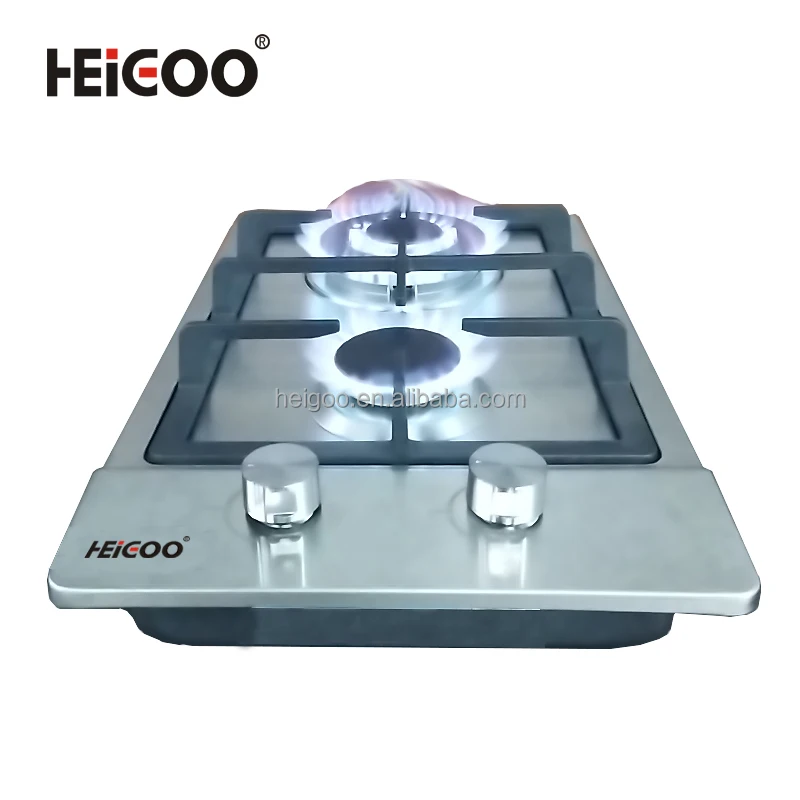Cheap China Home Kitchen Appliance Built-in and Countertop Cooktops Vertical 2 Burners Gas Stove LPG and NG Gas Hob Cooker
