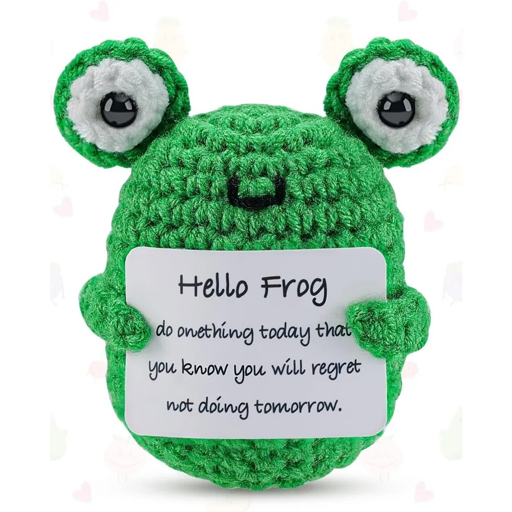 Mini Funny Positive Potato, 3 inch Knitted Doll with Positive Card for Cheer Up Gifts and Party Decorations