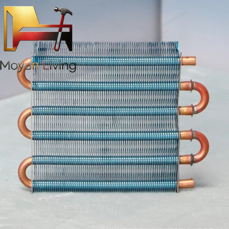 

1pcs Miniature condenser Air-cooled copper tube finned Radiator Evaporator heat exchanger water cooling radiator accessories