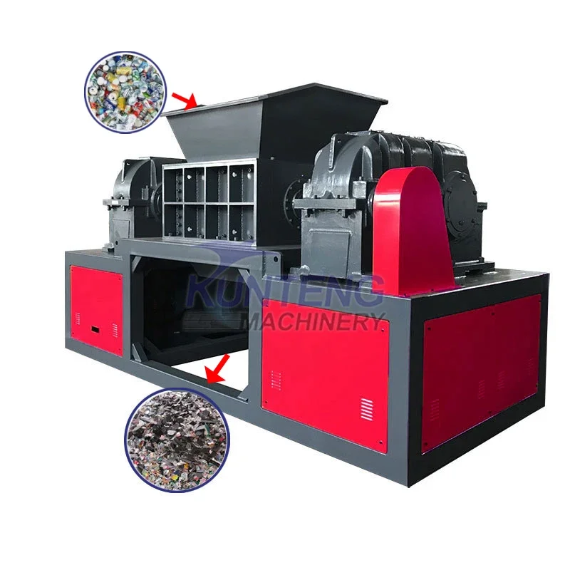 Industri waste sorting can textile shredder pallet hard drive shredding machine car tire crusher metal scrap crushing equipment