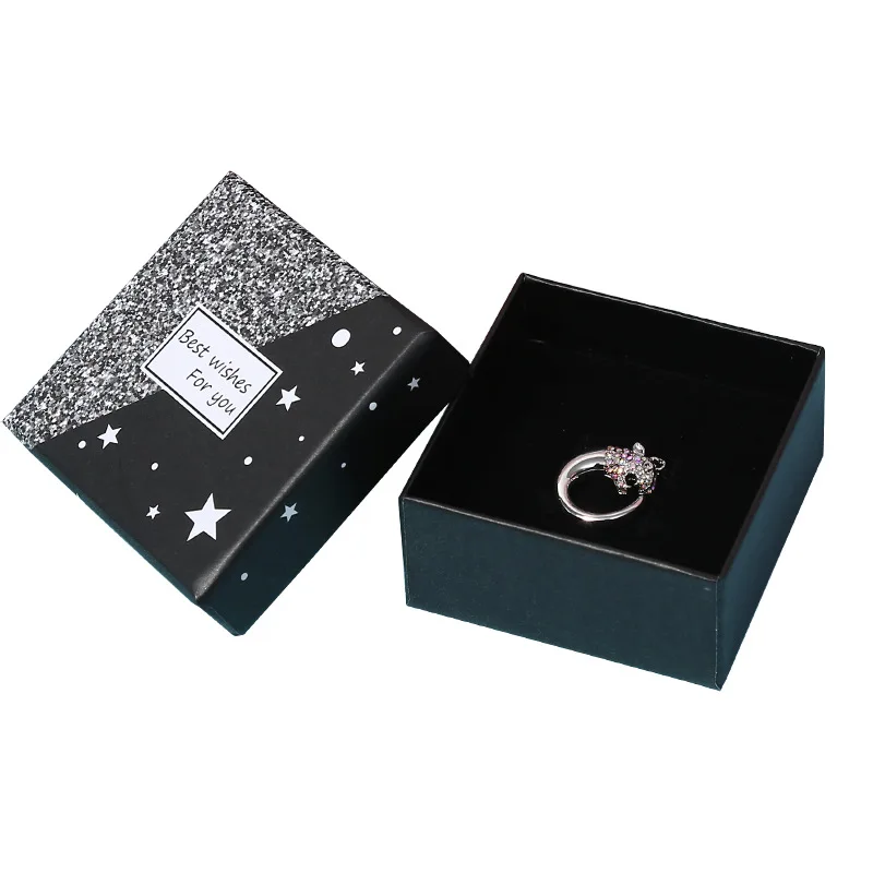 24 Pcs Jewelry Display Gifts Container Packaging Box Holder Shiny Star Paper Ring Brooch Necklace Package for Gifts Boxes