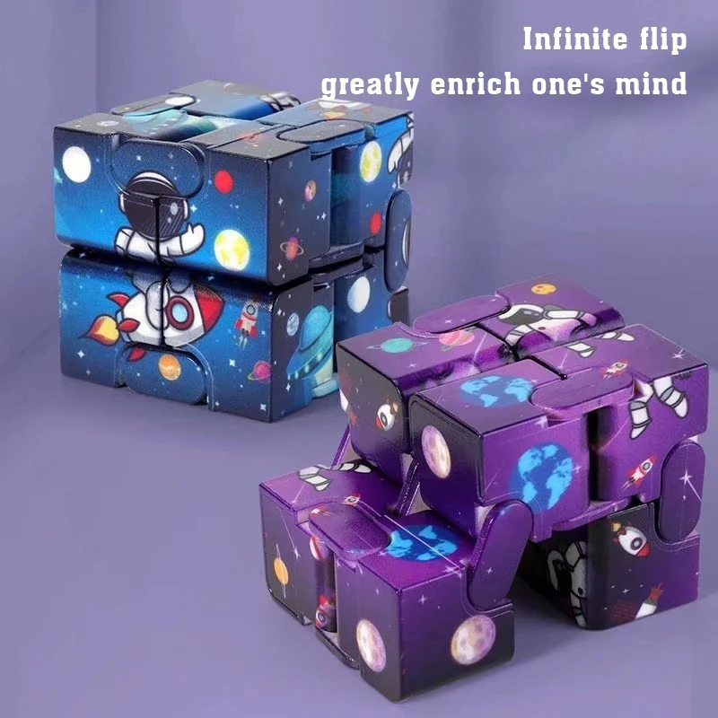 Anti-stress Infinite Cube Infinity Cube Office Flip Cubic Puzzle Stress Reliever Autism Toys Relax Stress Relief Toy For Adults