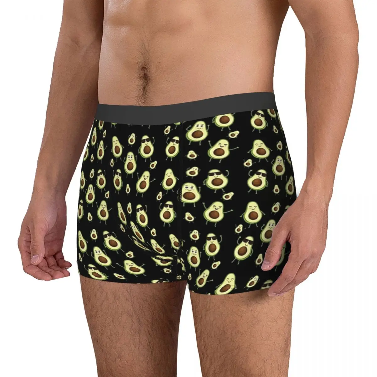 Cute Abacate Pattern Underwear para Homens, Boxer, Cuecas, Calcinhas, Respirável, Presentes de Namorado