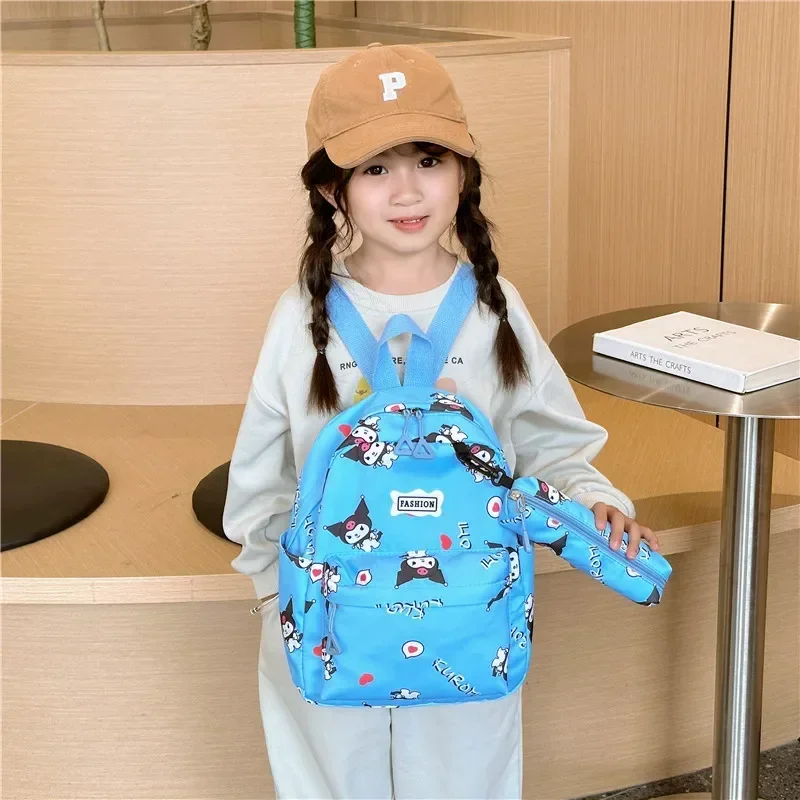 Sanrio Kuromi Children Backpacks Pencil Case Cartoon School Bag Birthday Gift Backpack for Friend Fashion Y2k School Bag Set