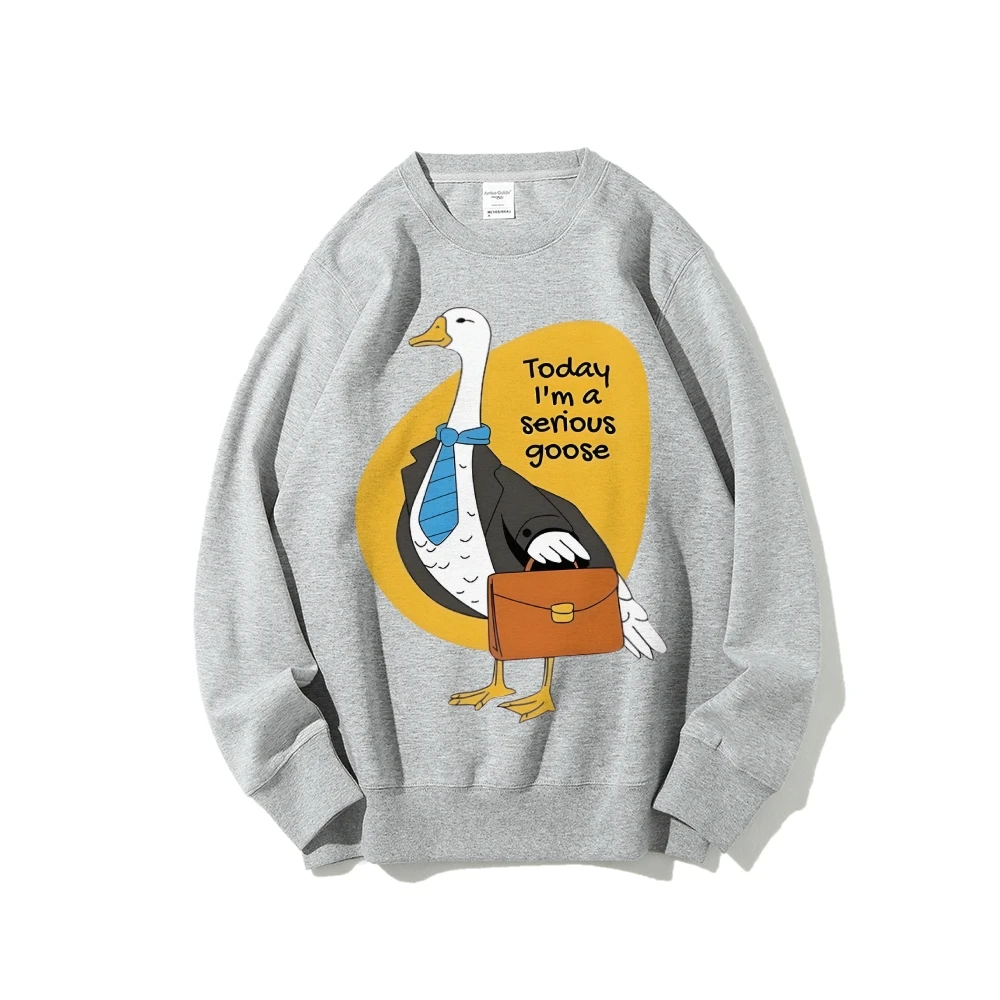 Sweat-shirt à col rond décontracté, sweat à capuche graphique Serious Goose, en coton de qualité supérieure, surdimensionné, imprimé coloré, Style Y2K drôle